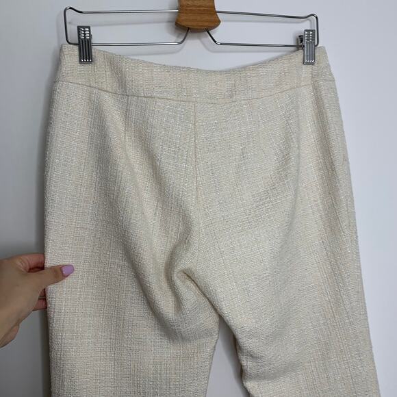 Alexis Ivory Fringed Tatum Tweed Wide Leg Pants Womens Small - Picture 9 of 16